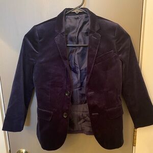 New Boys size 7 navy blue velvet blazer